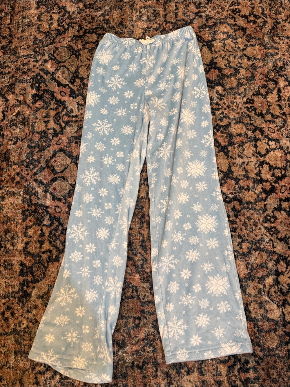 Light Blue Snowflake Fleece Pajama Pants